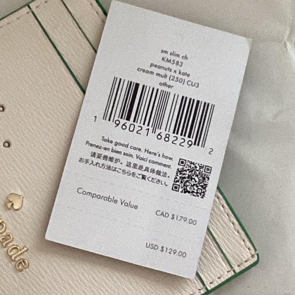 Peanuts x Kate Spade Cream Card Holder - Picture 5 of 5